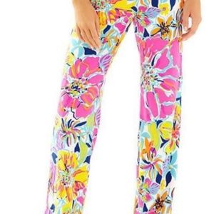 Preowned Lilly Pulitzer  Besame Mucho Floral Palazzo Pants Size L